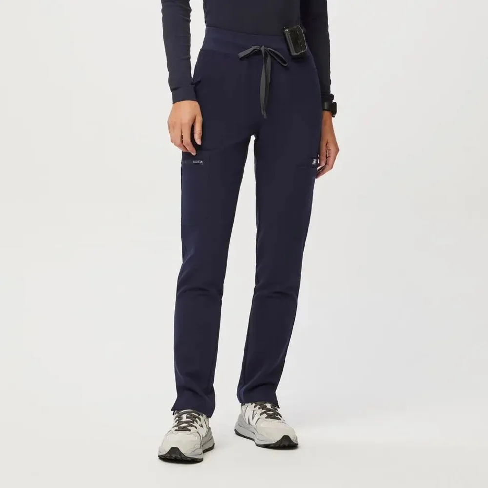 Figs High Waisted Nola Skinny Scrub Pants In Navy - Picture 1 of 8